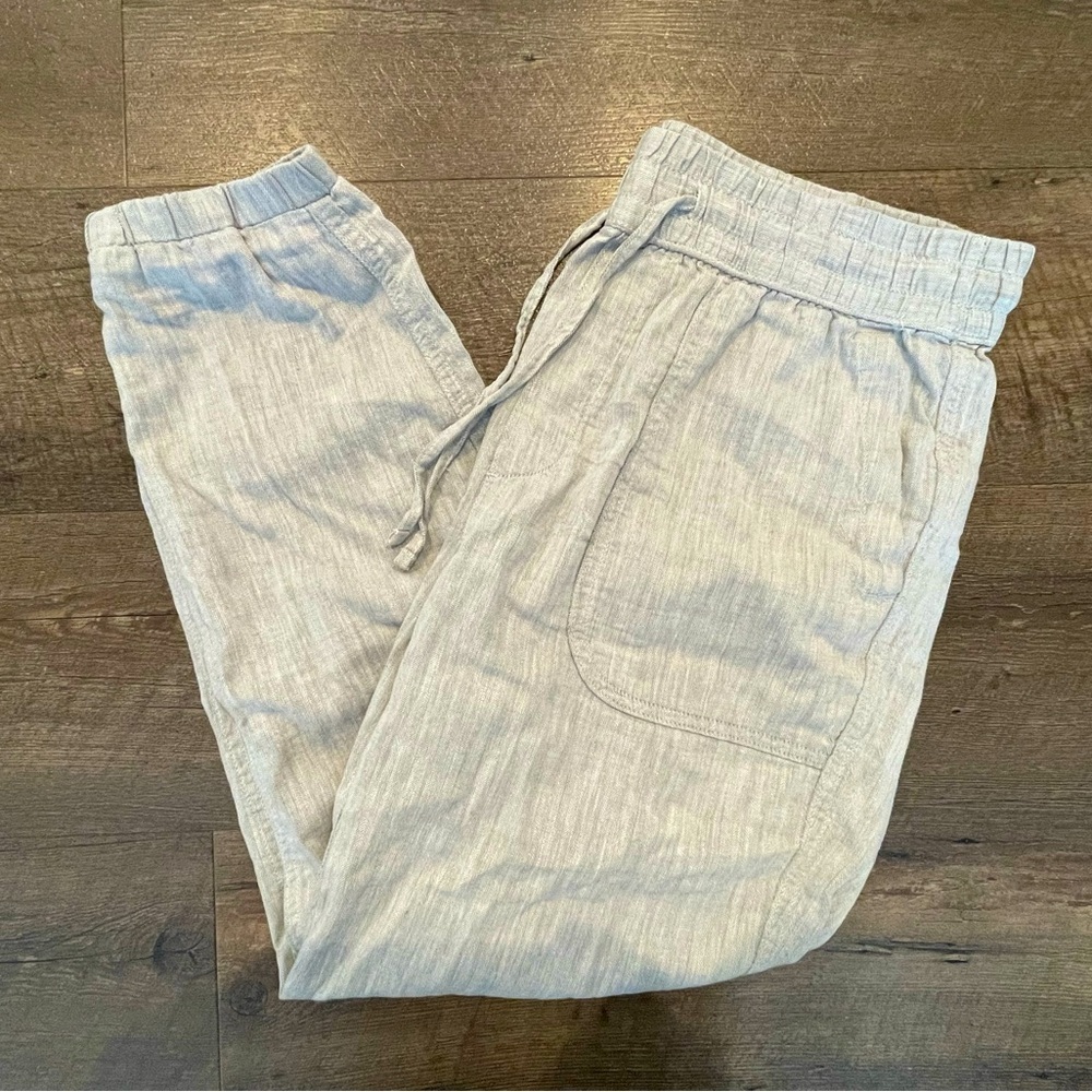 Gap Women’s Light Gray Tapered Leg Loose Fitting Pants Size Medium